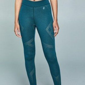 Teal Smartwool Leggings with design details, women's M